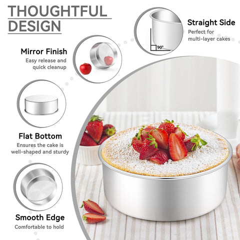 Leonyo deep 3-inch side cake pan highlights sturdy build and professional results.