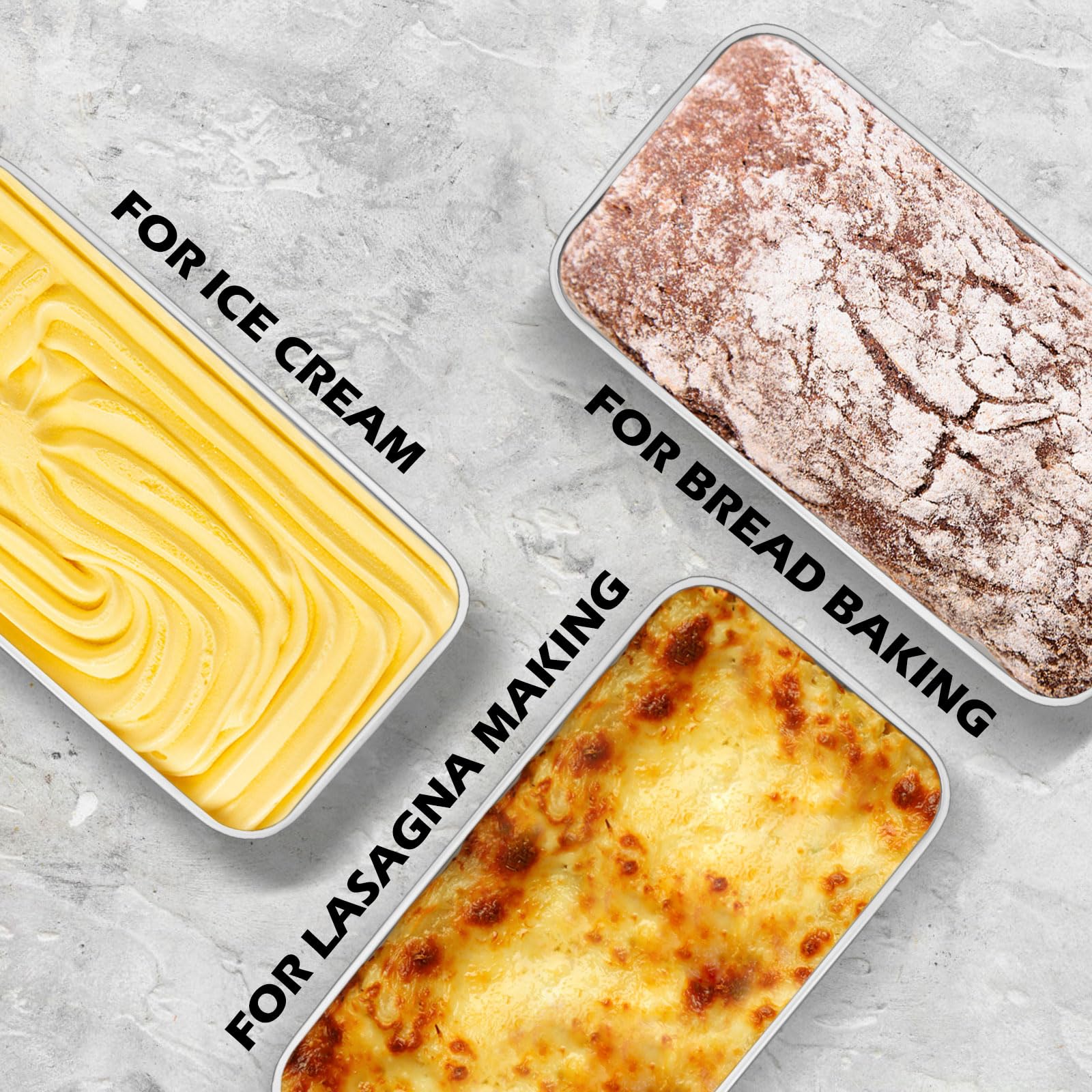 Leonyo stackable loaf pans to save space when not in use.