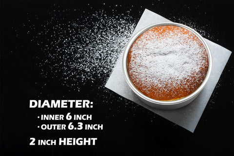 Leonyo stainless steel 6inch cake pan with durable construction for daily baking.