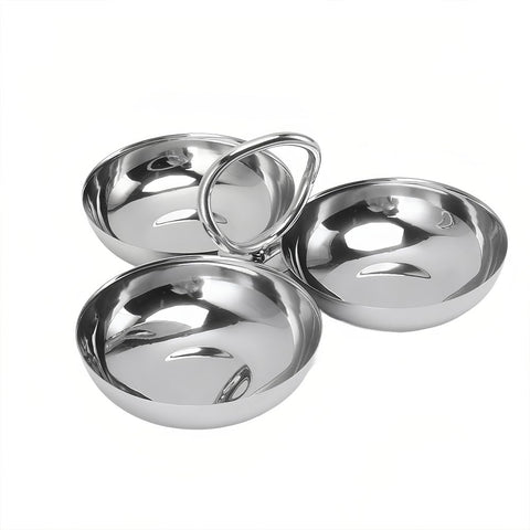 Leopacat 3-in-1 stainless steel snack plate ready for organized serving
