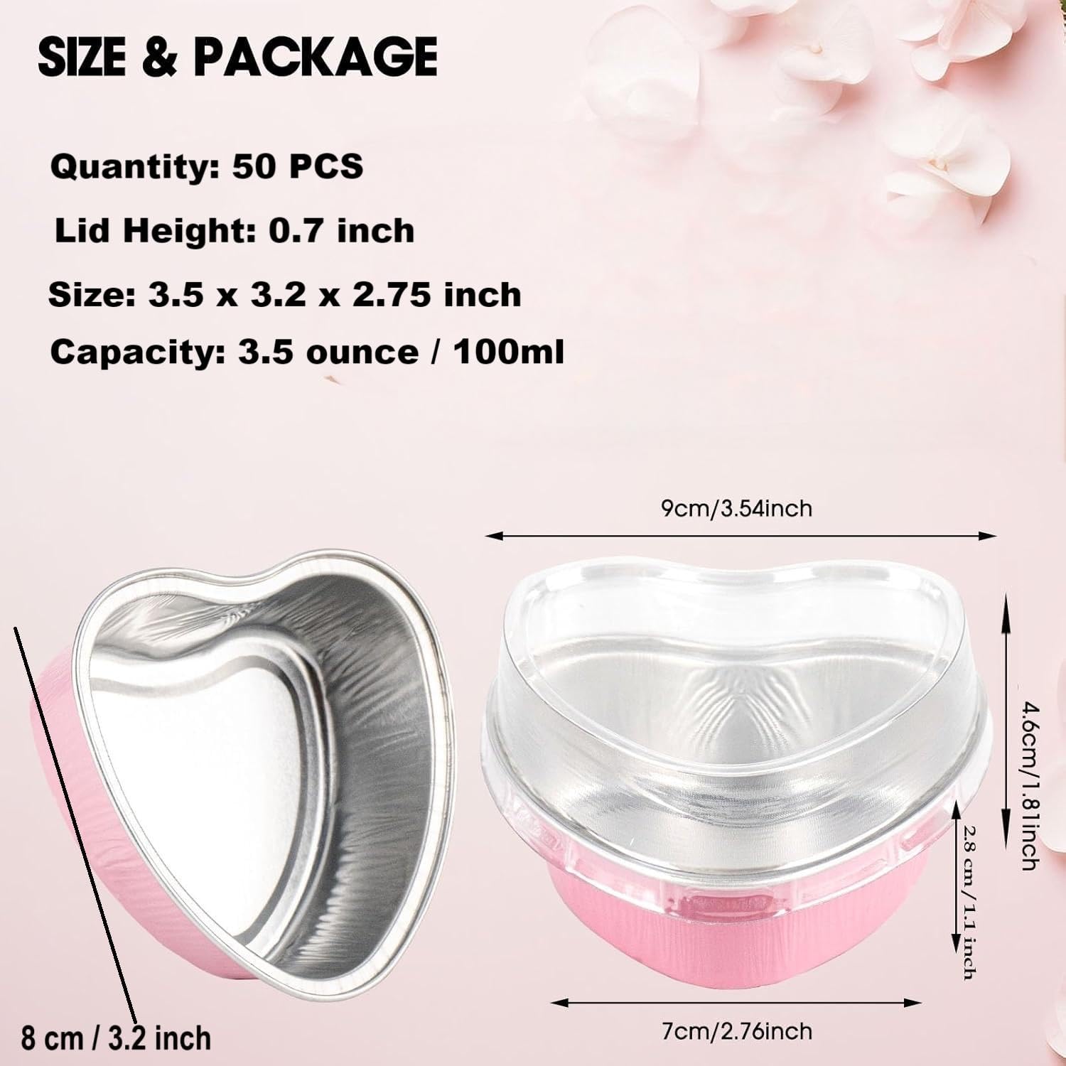 LepoHome mini heart cake pans in pink, oven-safe and reusable.