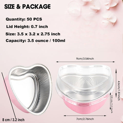 LepoHome mini heart cake pans in pink, oven-safe and reusable.