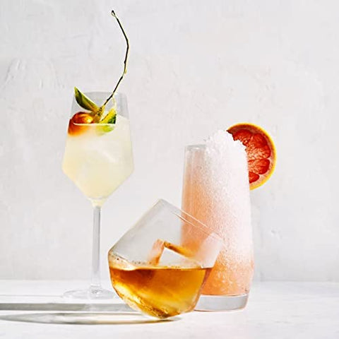 Le'raze glass with heavy base for stable grip and balanced pouring.