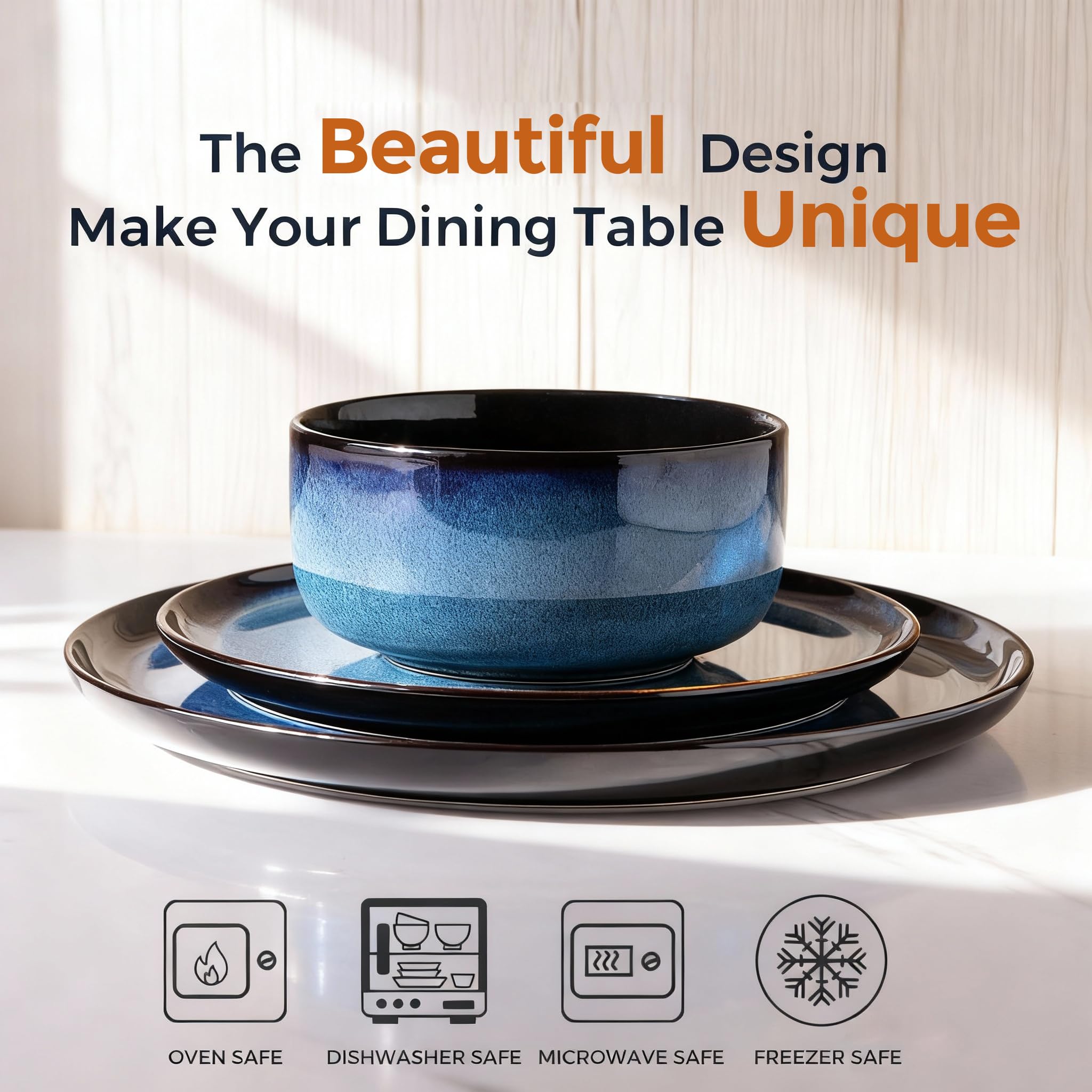 LERATIO blue salad plates showcase bright color and versatile everyday use.