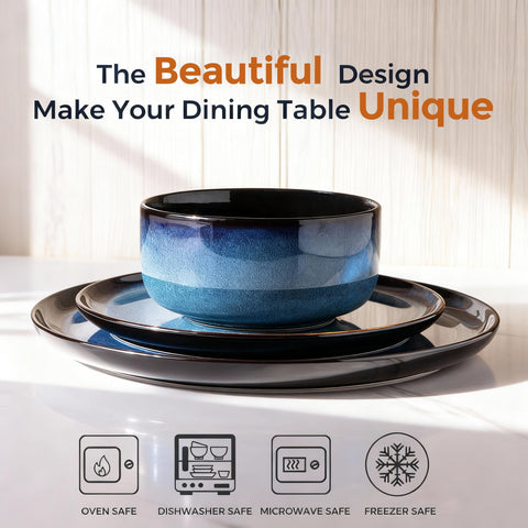 LERATIO blue salad plates showcase bright color and versatile everyday use.