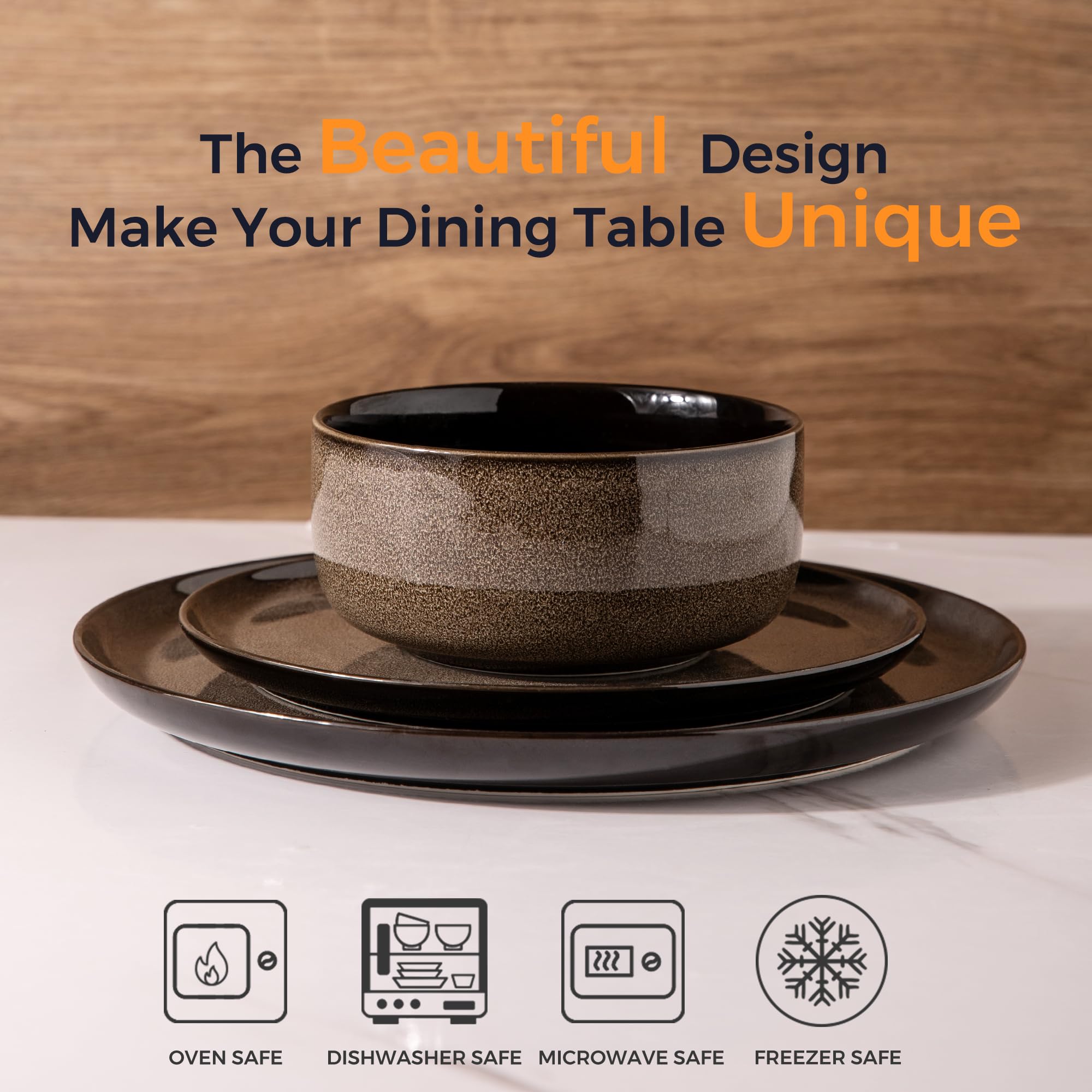 LERATIO ceramic salad plates 8.25 inches for balanced meals.