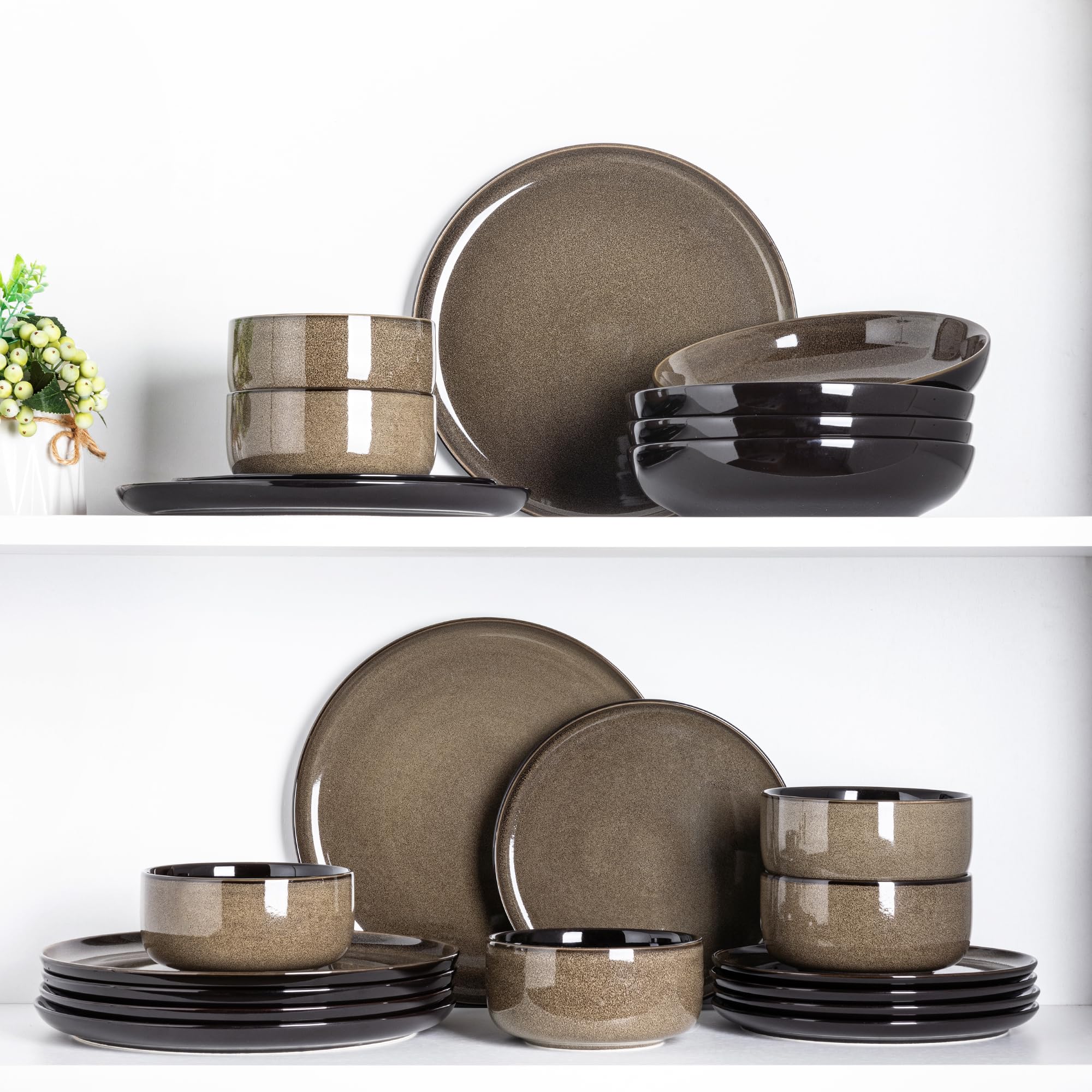 LERATIO service-for-4 dinnerware, microwave-safe for daily use.