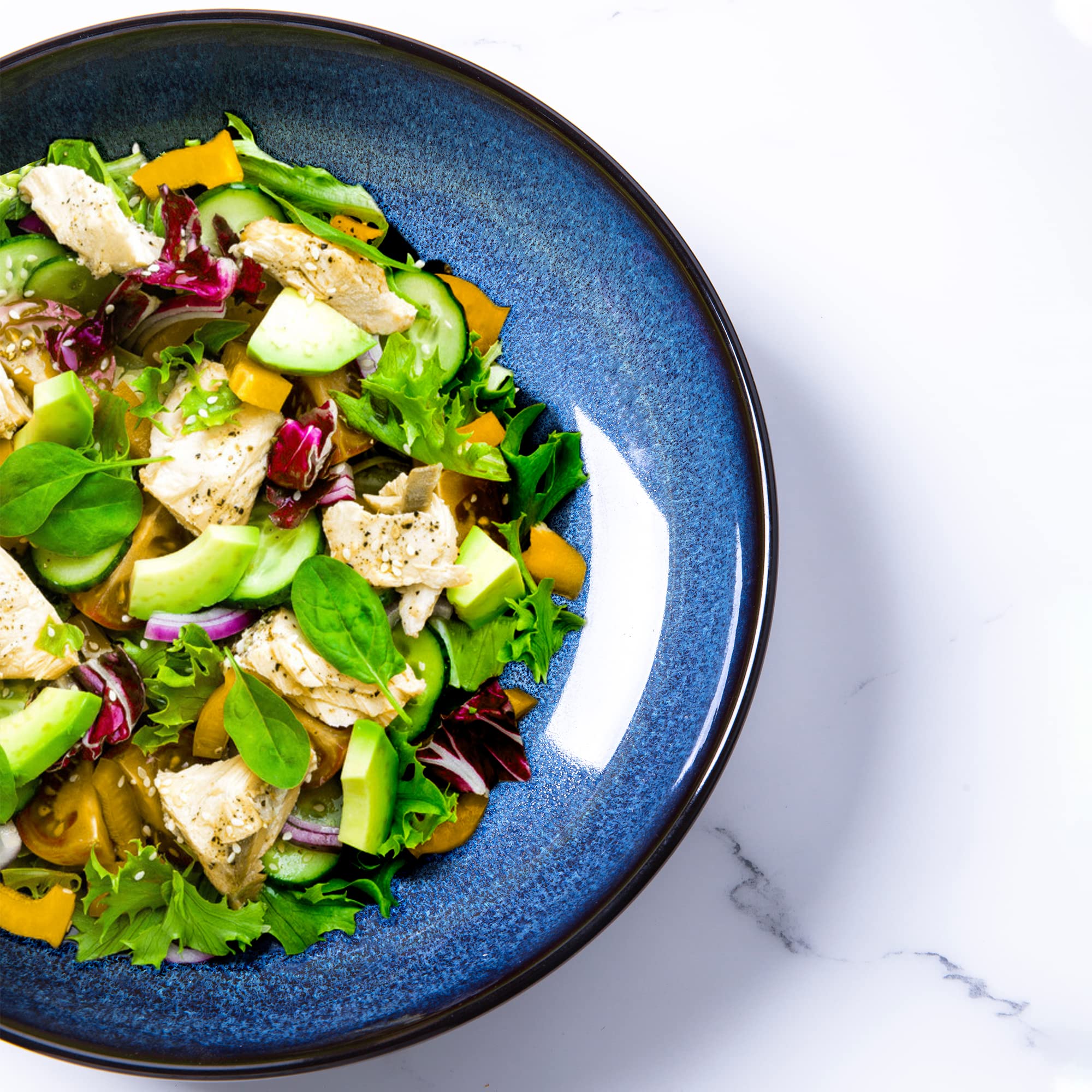 LERATIO deep 2inch bowls provide abundant room for sauces and toppings.