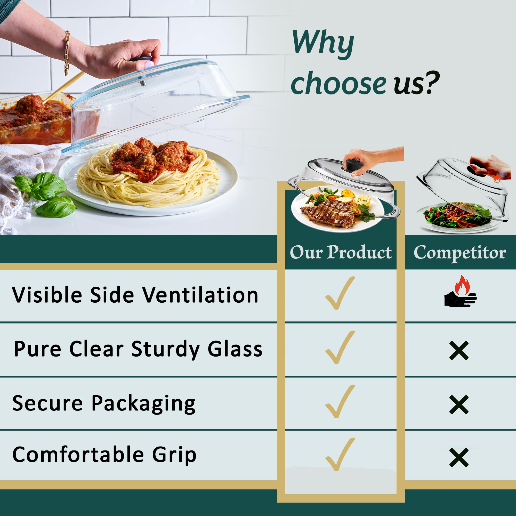 Le’raze glass cover is dishwasher safe for easy cleaning.