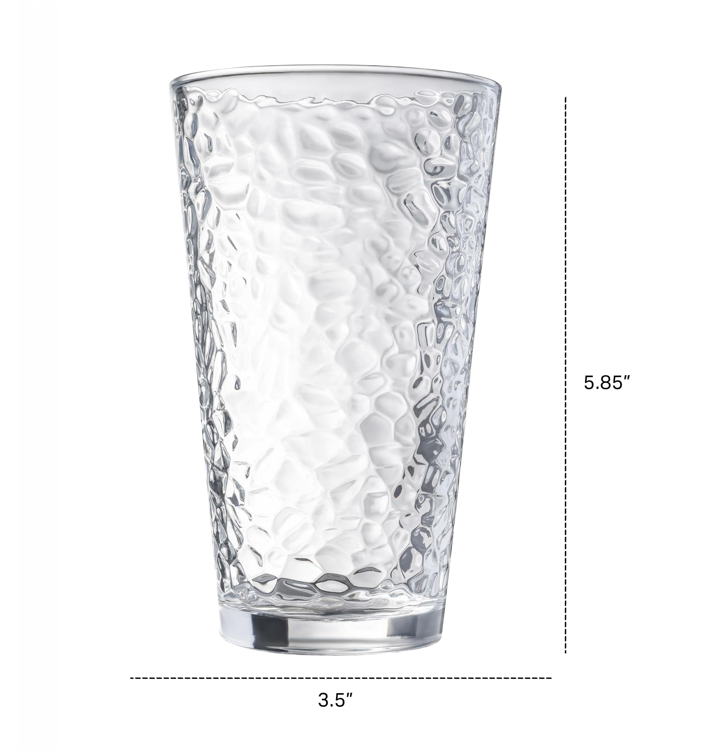 Le'raze hammered glass cups 16oz versatile for cocktails and beverages