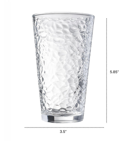 Le'raze hammered glass cups 16oz versatile for cocktails and beverages