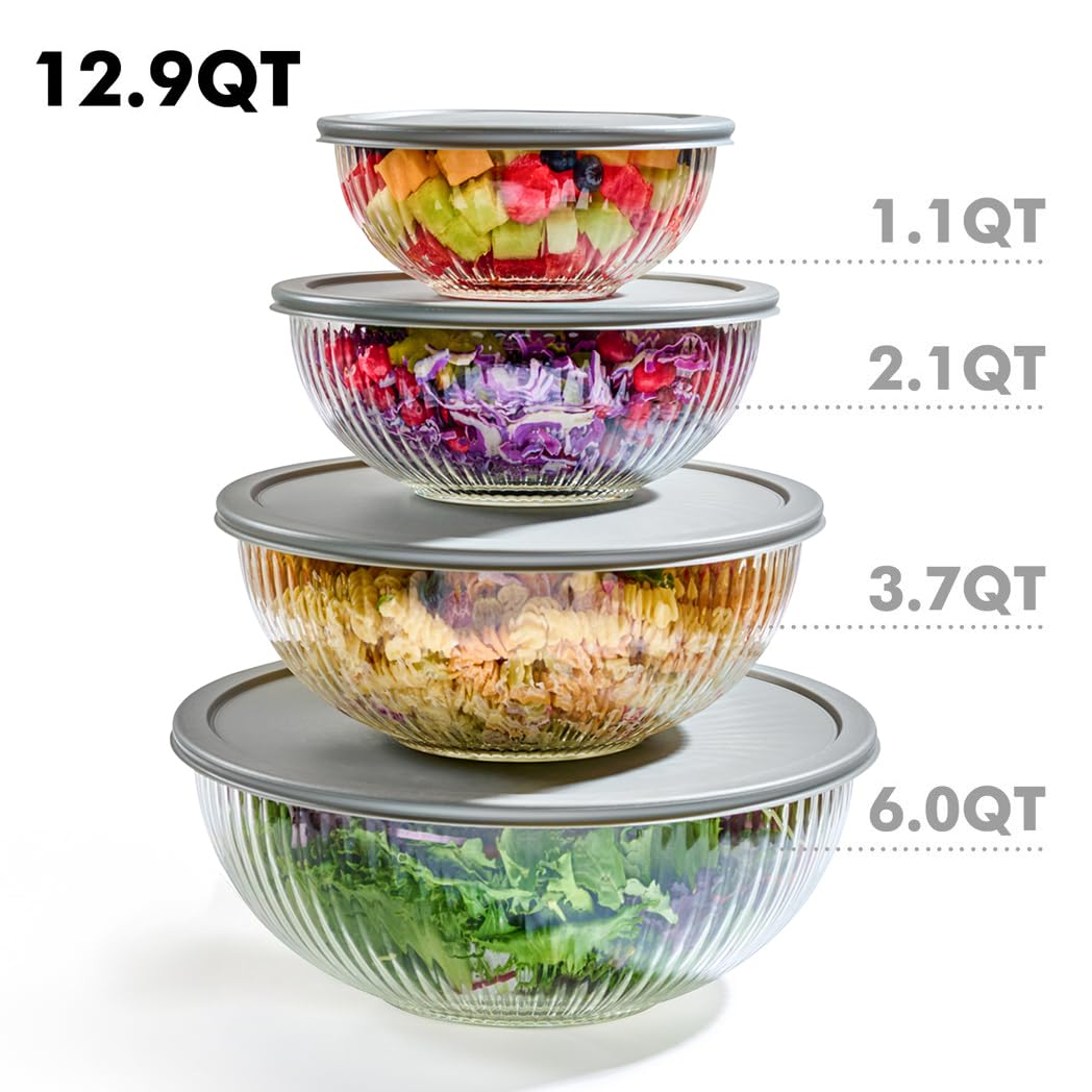 Le'raze stackable bowls save space in fridge and cabinets.