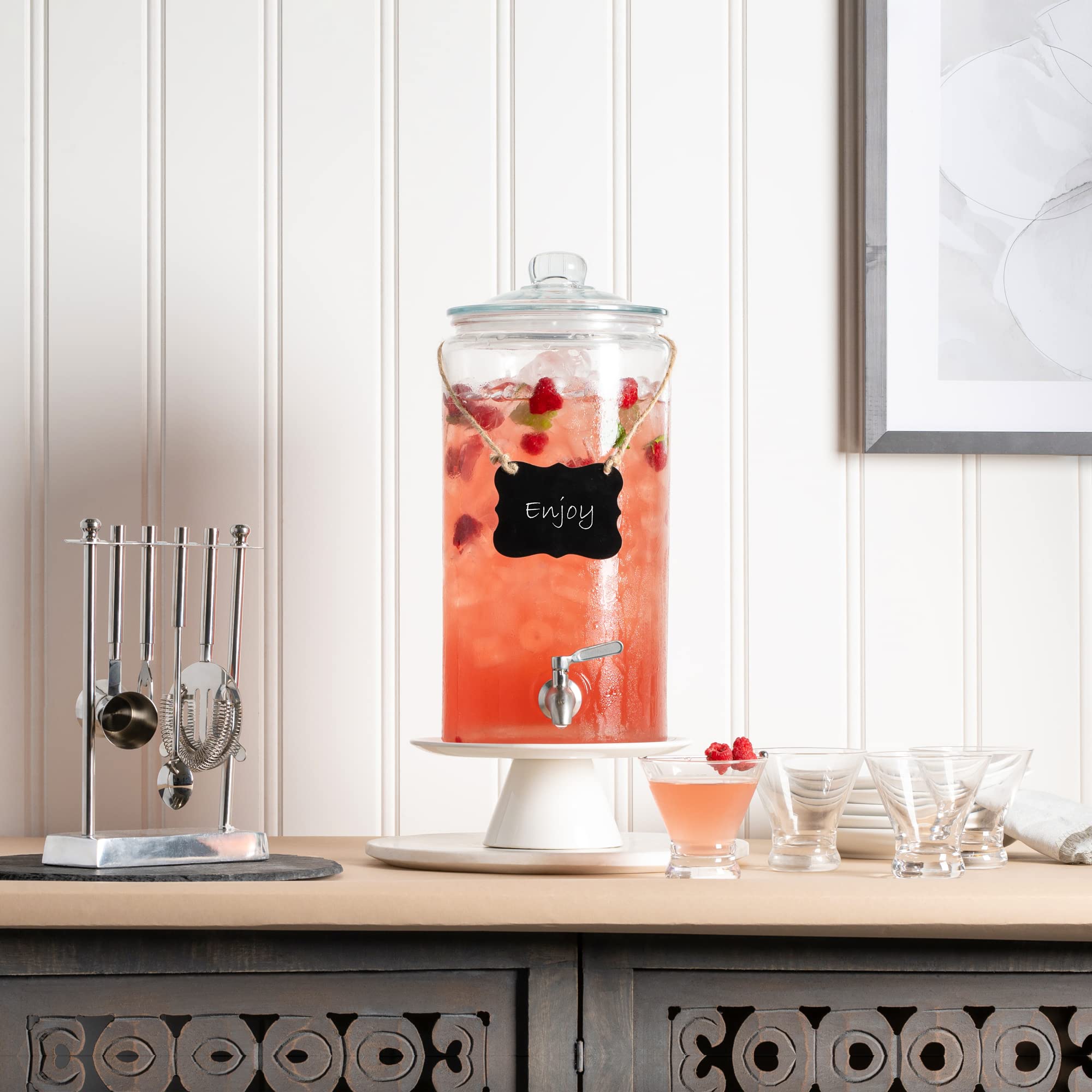 Le'raze thick glass dispenser for durable kitchen storage