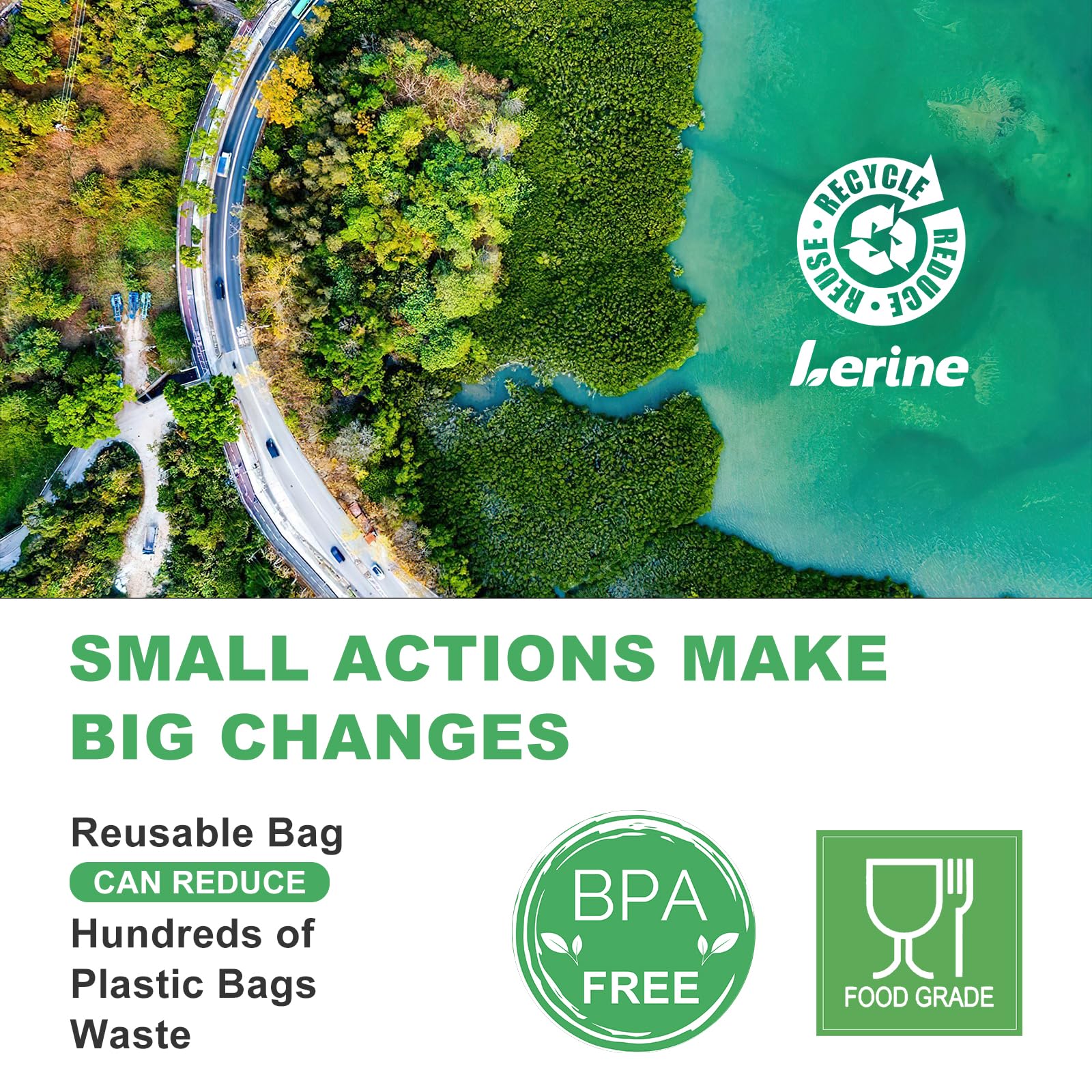 Lerine extra-thick leak-proof bags suitable for daily reuse