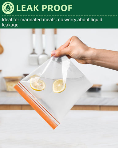 Lerine gallon bags with leakproof double seal for liquids.