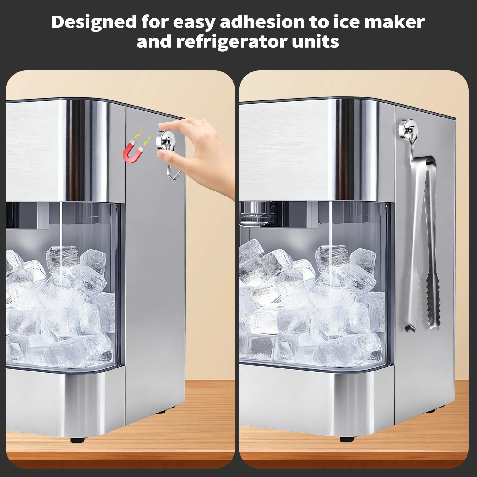 Lersaisfany tongs with magnetic hook for easy fridge storage