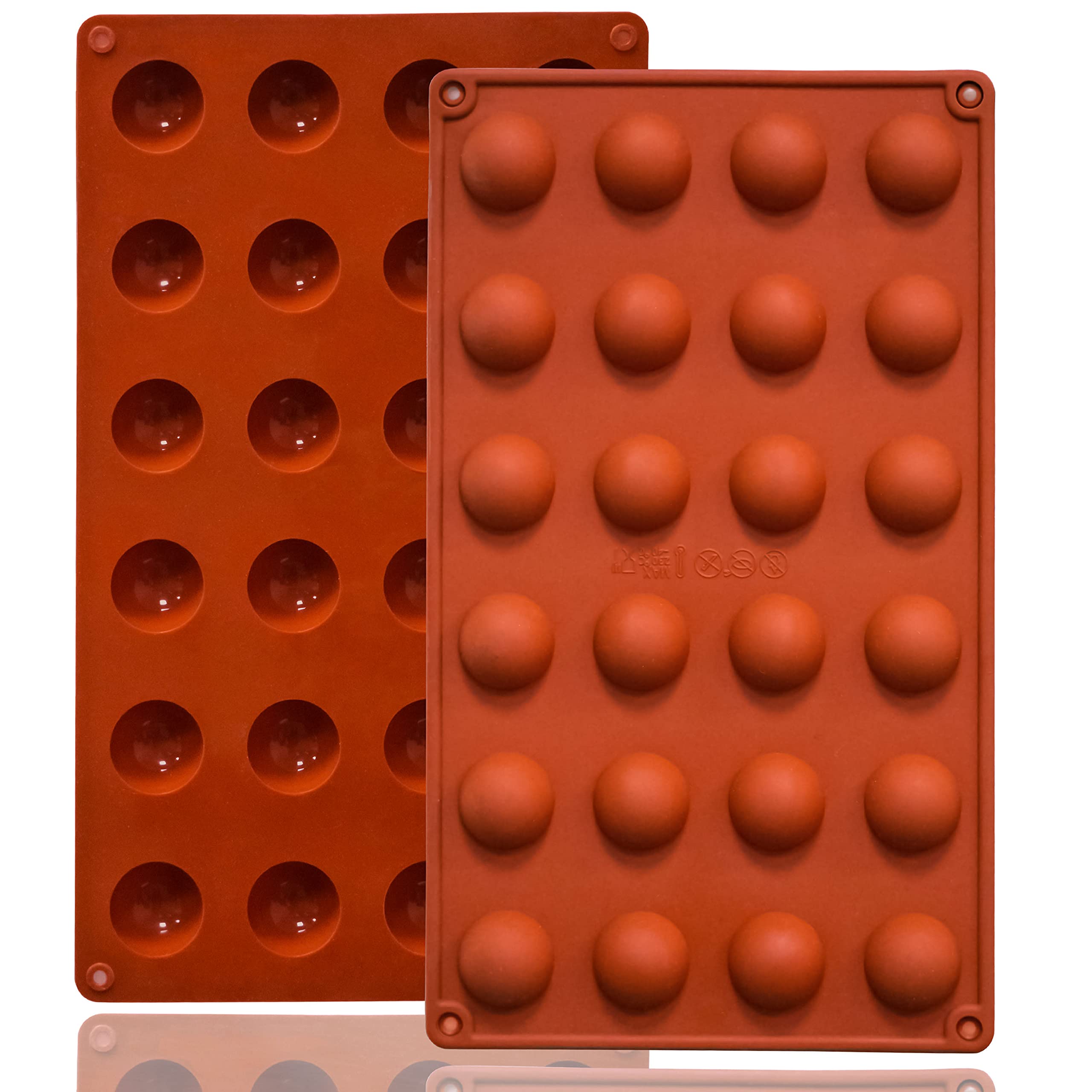 Lerykin Mini semi-sphere molds collection for jelly and chocolate treats.