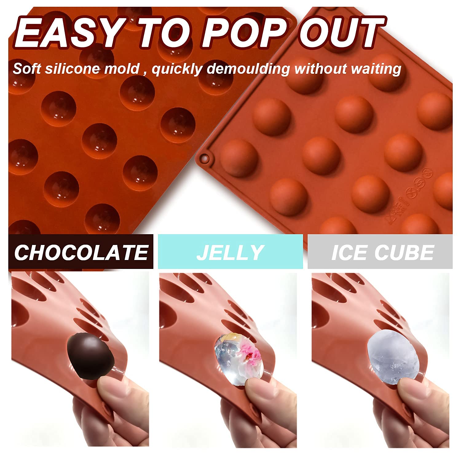 Lerykin non-stick silicone mold ensures effortless removal every time.