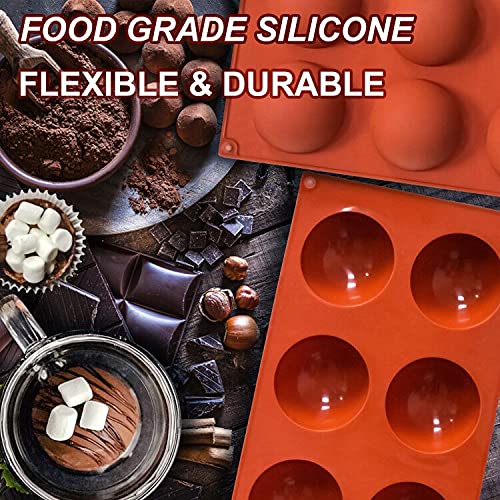 Lerykin semi-sphere silicone mold with quick-release for crack-free chocolate bombs.