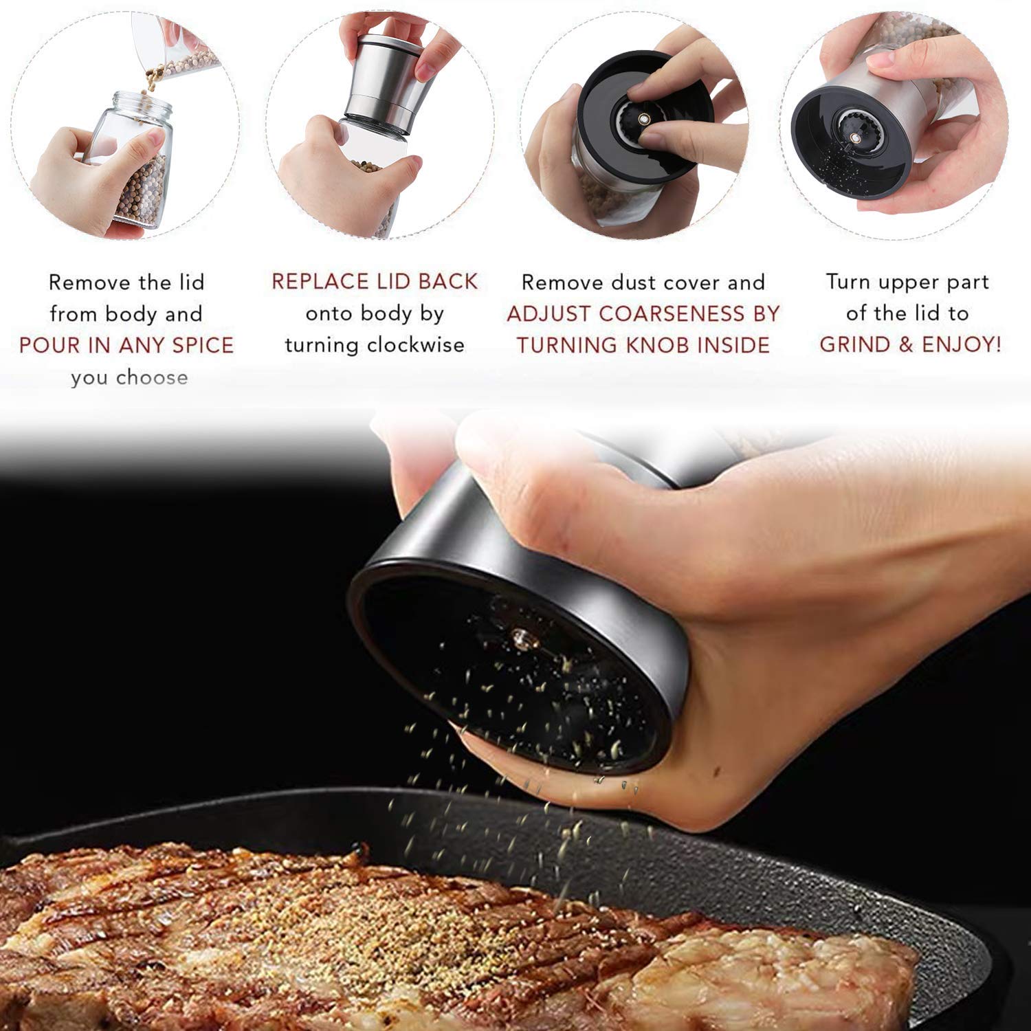 LessMo beech standing base keeps shakers steady and within reach.