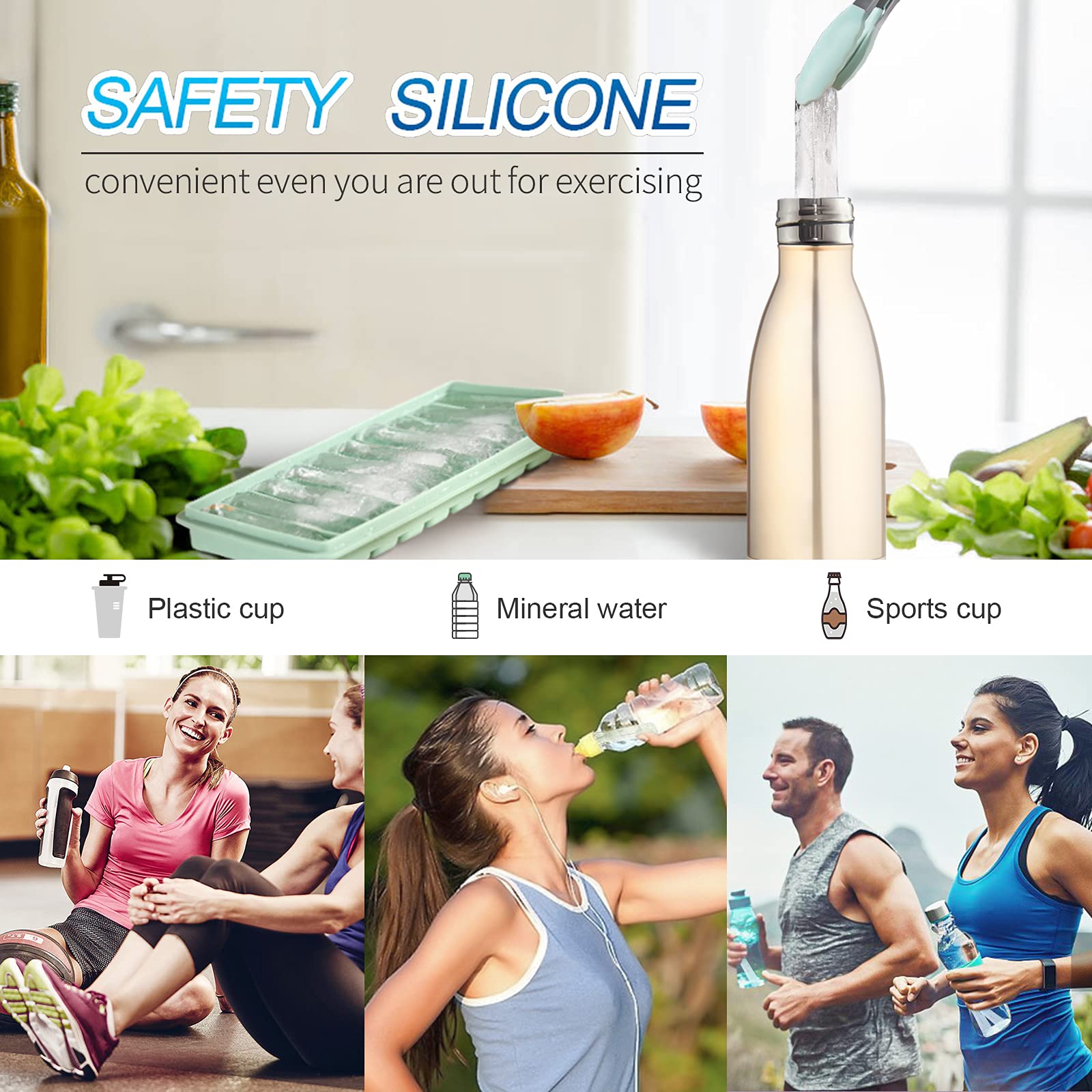LessMo food-grade silicone ice tray safe for drinks and baby foods.