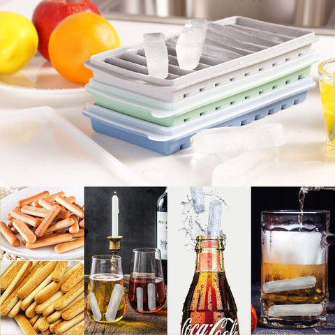 LessMo versatile tray for making ice sticks, candies, and desserts.