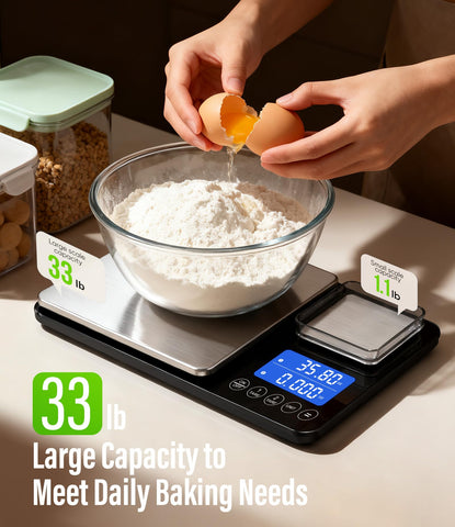 Letron dual-line LCD display showing weights for both platforms simultaneously.