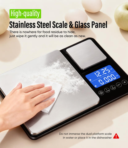 Letron scale in use for baking, meal prep, and multi-dish cooking.