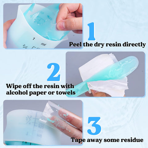 LET'S RESIN tool-kit includes cups, sticks, and pipettes for resin art.