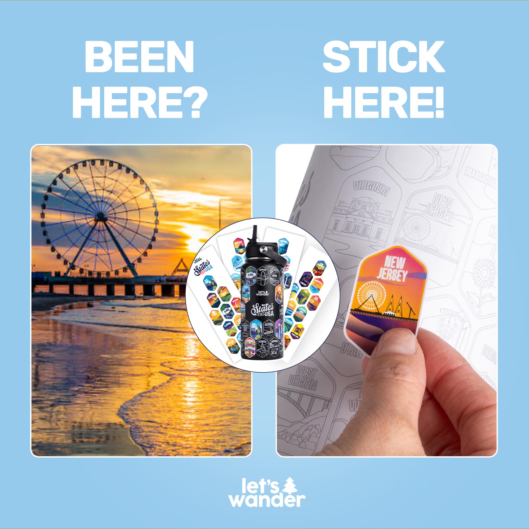LET'S WANDER gift-ready packaging highlights a thoughtful travel gift for explorers.