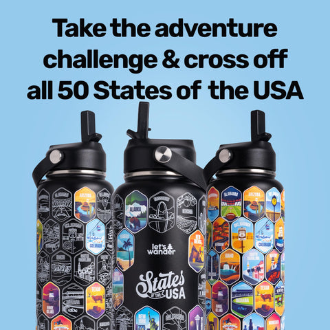 LET'S WANDER straw bottle in action during outdoor hike shows convenient sipping.
