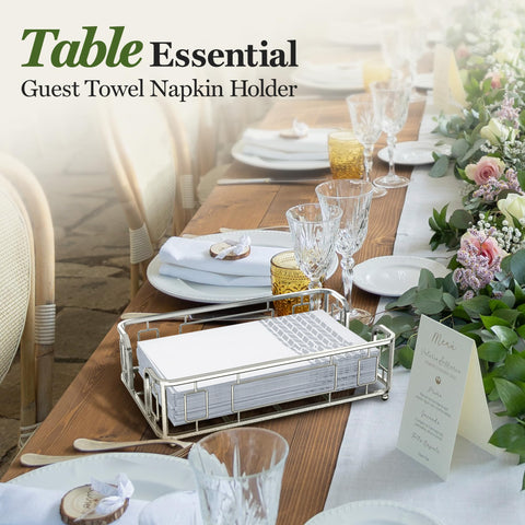 LEVIMETREE guest towel holder paired with napkins highlights effortless guest hospitality