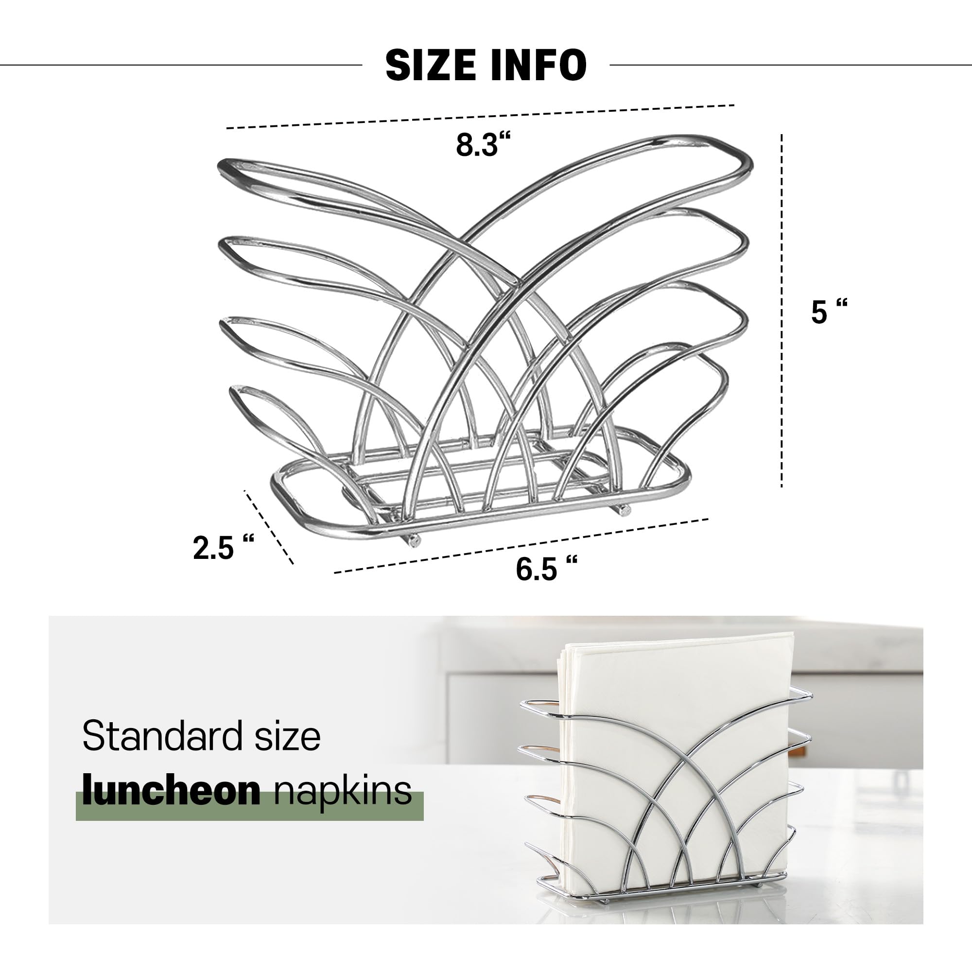 LEVIMETREE napkin holder for kitchen counter, stylish chrome finish, enhances everyday meals.