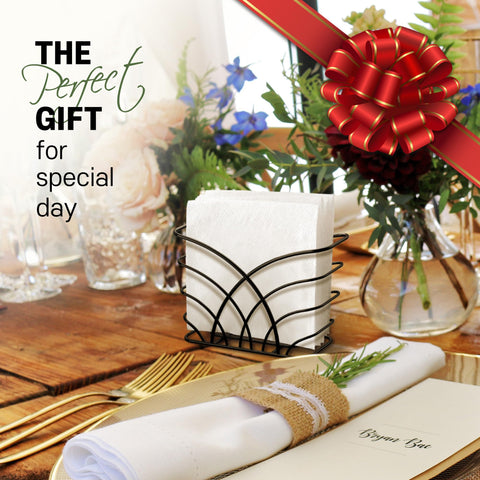 LEVIMETREE vertical napkin holder designed for indoor and outdoor use