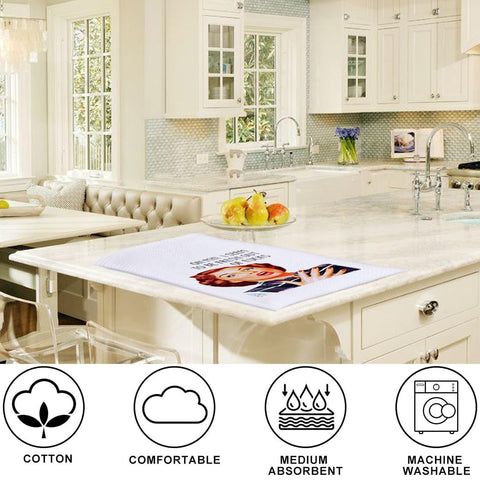 LEVLO Waffle-weave kitchen towel closeup reveals textured pockets that trap moisture for quick drying.