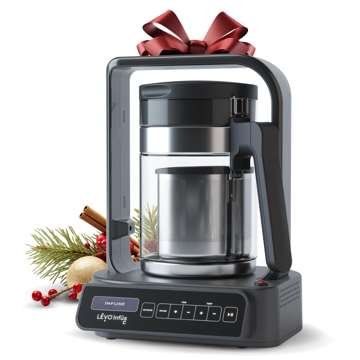 LEVO C front view shows a large batch infusion for flavorful oils and butters.