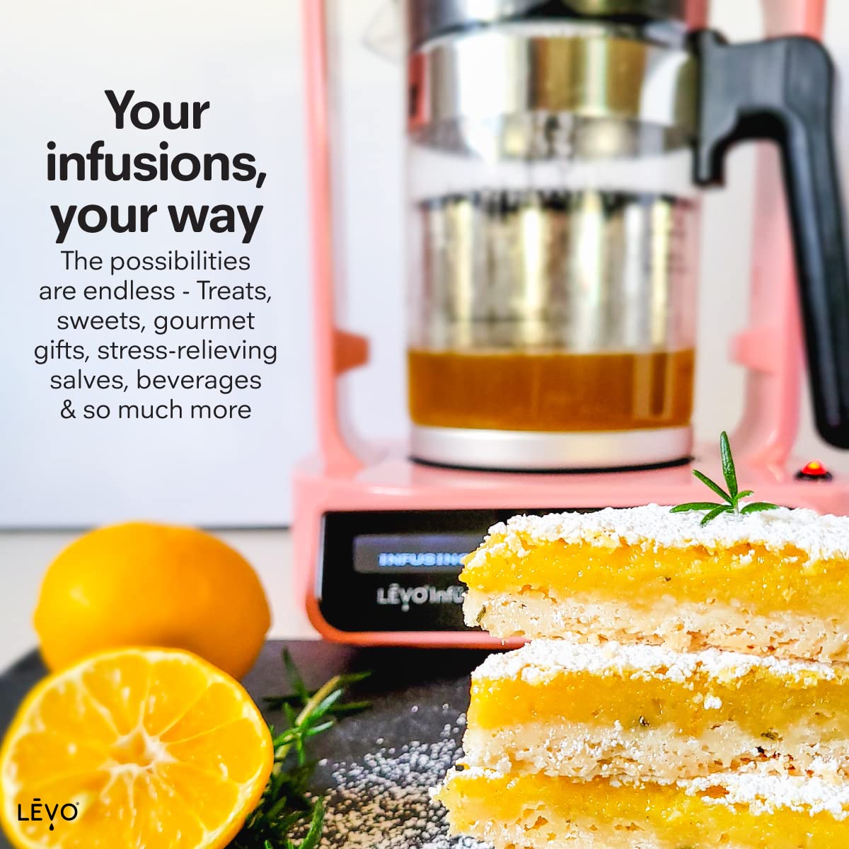LEVO C mess-free kitchen design reduces spills during infusion.