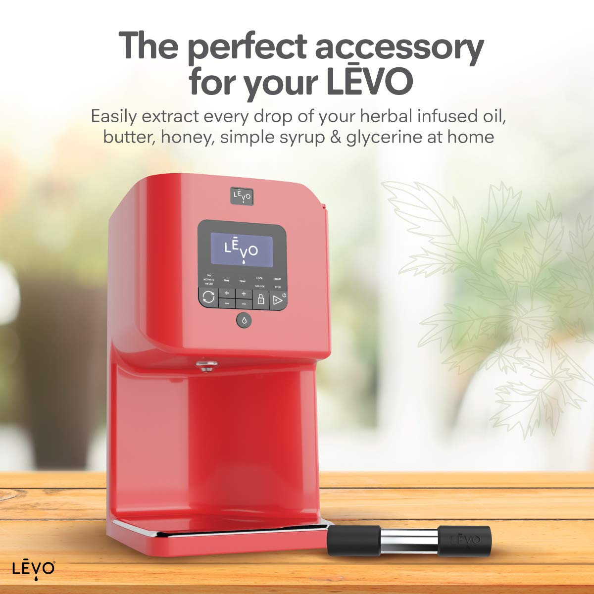 LEVO infusion setup images show oils, butters, and honey.