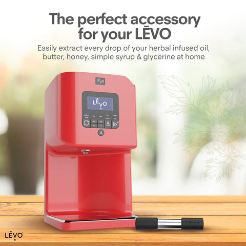 LEVO infusion setup images show oils, butters, and honey.