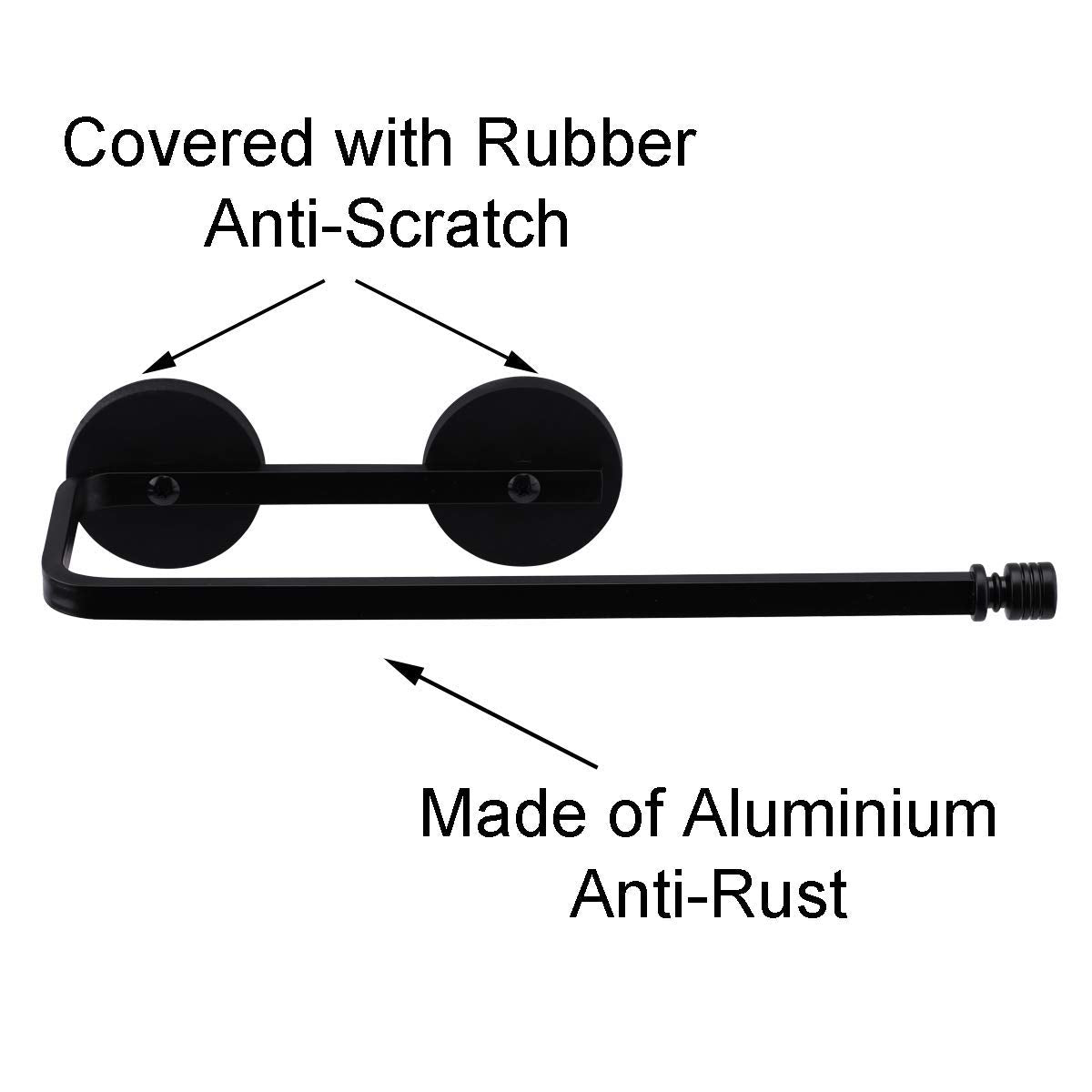LEVOSHUA black paper towel holder on appliances adds discreet storage.
