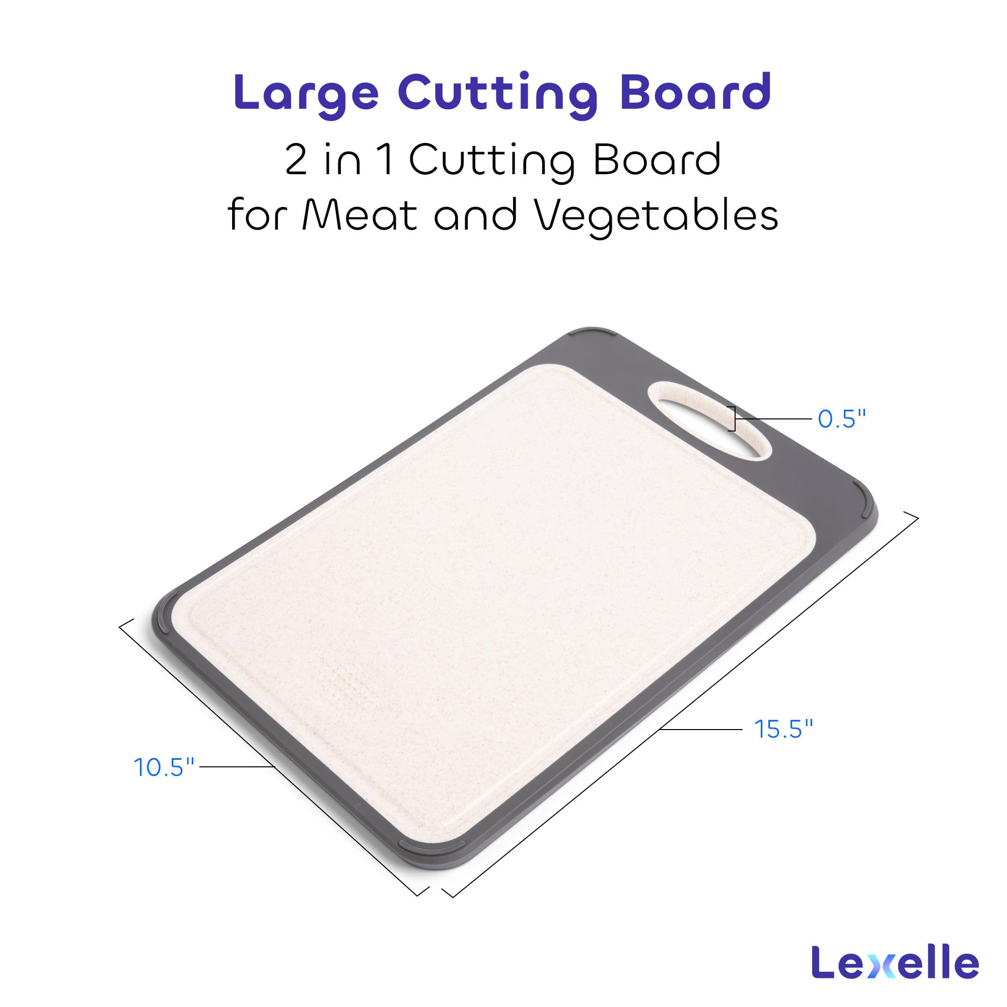 Lexelle cutting board with edge wrap for stable, slip-free chopping