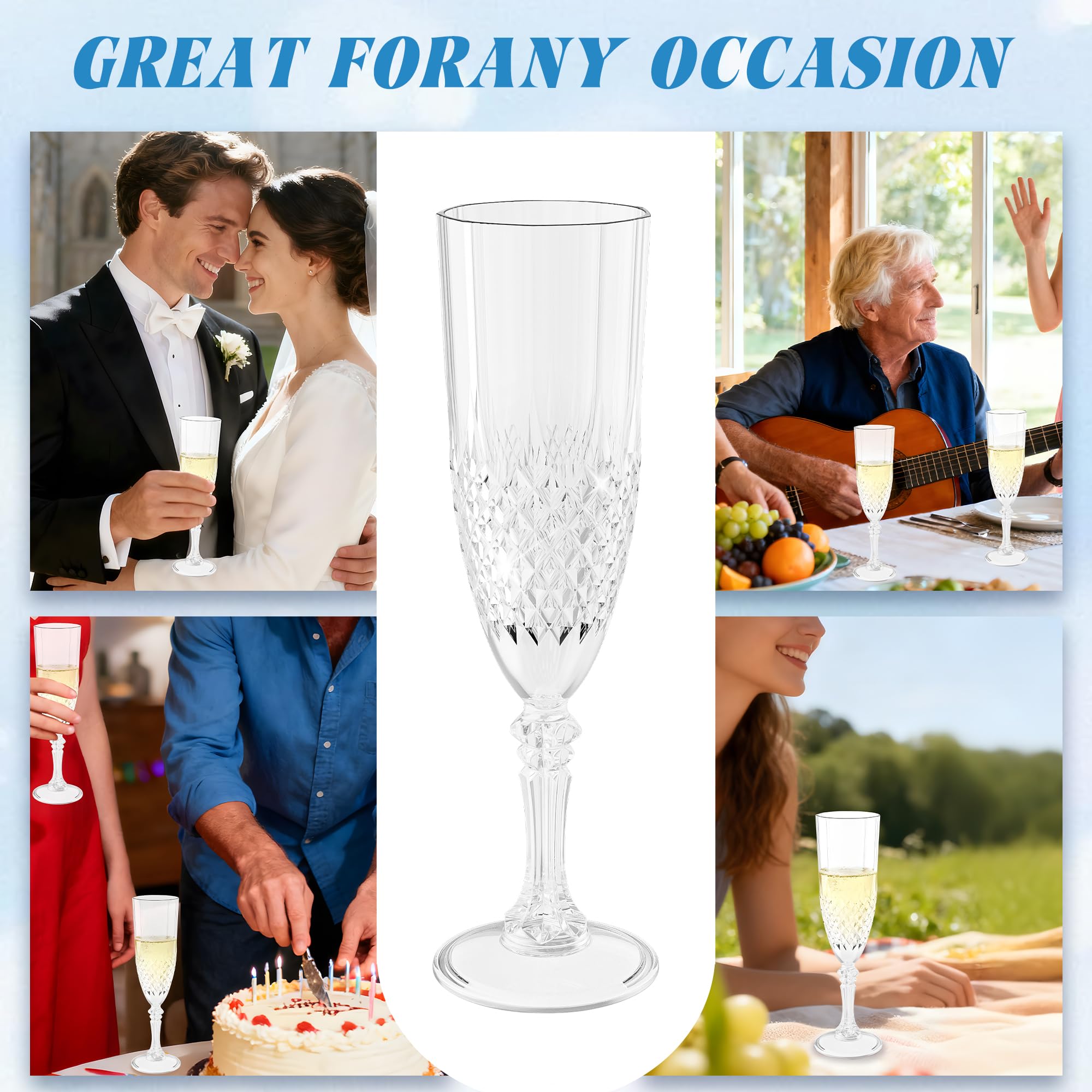 LEYIQU clear champagne goblets enhance table ambiance and celebration.