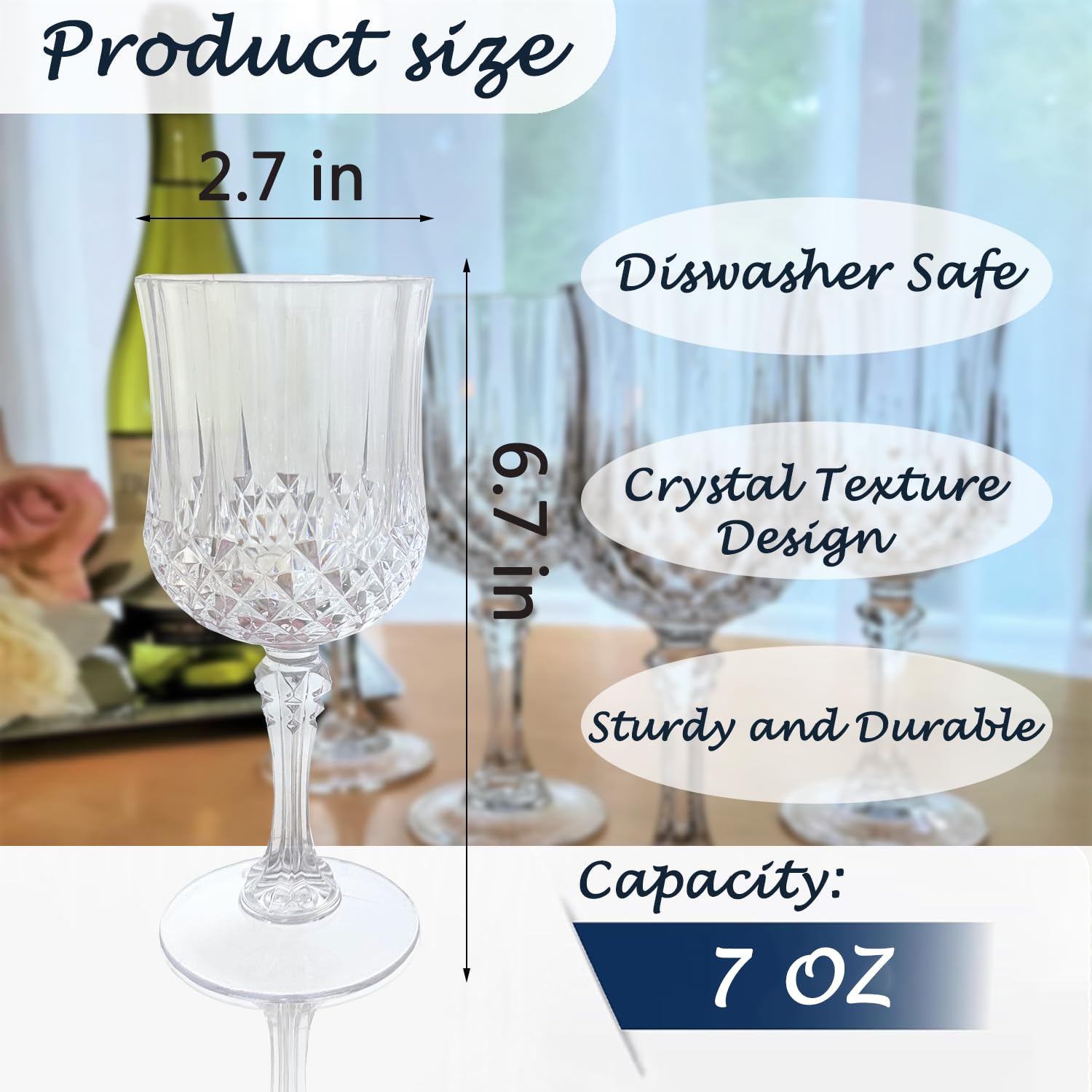 LEYIQU vintage-style plastic goblets offer clear elegance for receptions and galas