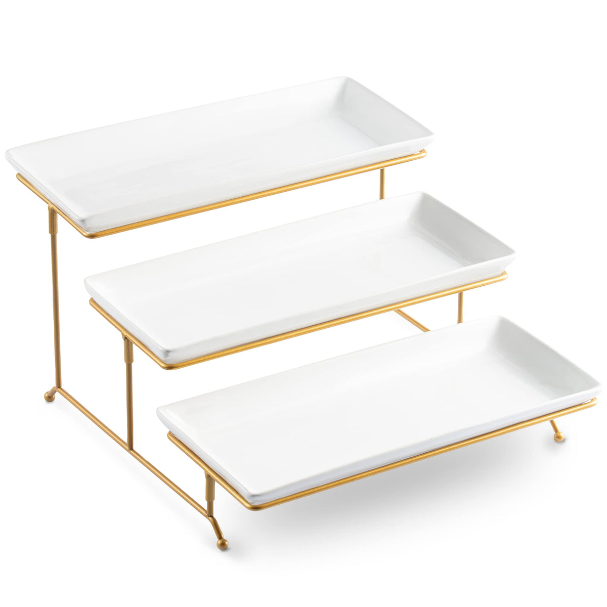 LYEOBOH 3-tier stand with collapsible rack for versatile party serving and easy storage.