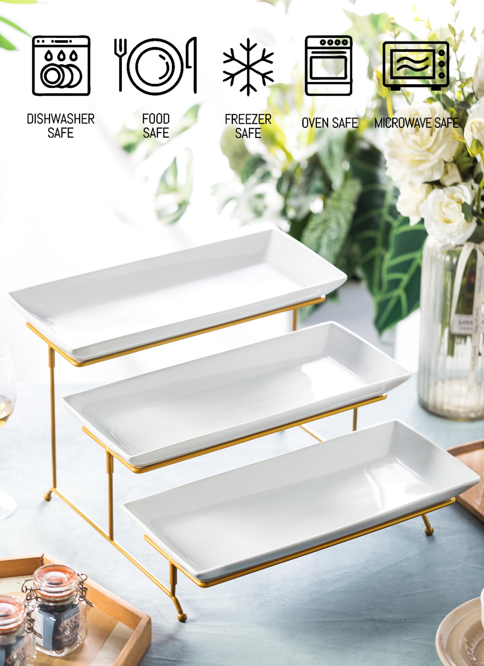LYEOBOH top-tier plate displays appetizers beautifully while saving table space.