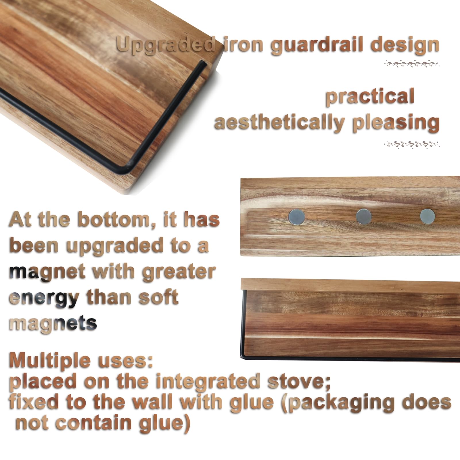 LFILONRO two-piece 15-inch hardwood spice racks showcase natural wood and organization