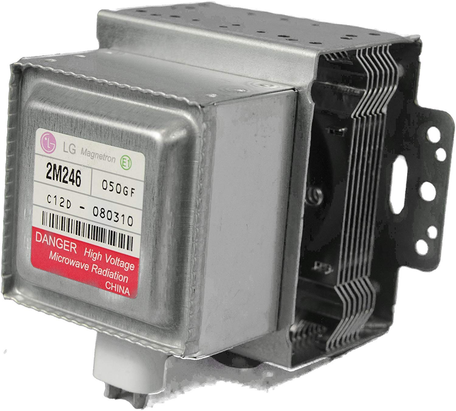 LG 6324W1A001L magnetron front view for OEM replacement in LG microwaves, reliable performance.