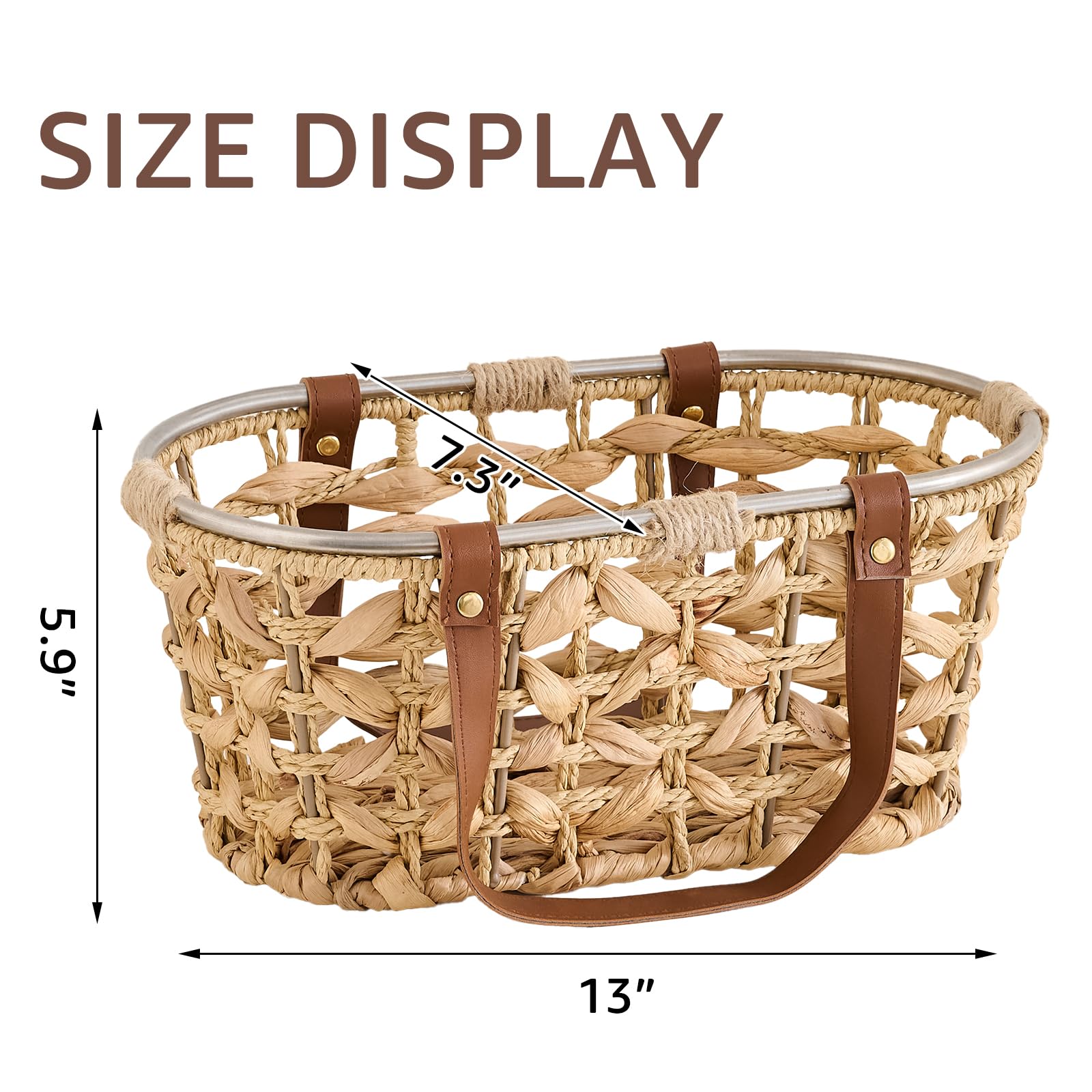 Ergonomic leather-style handle on LGENHOOM harvest basket