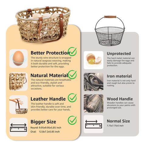 LGENHOOM picnic-ready seagrass basket ready to tote snacks