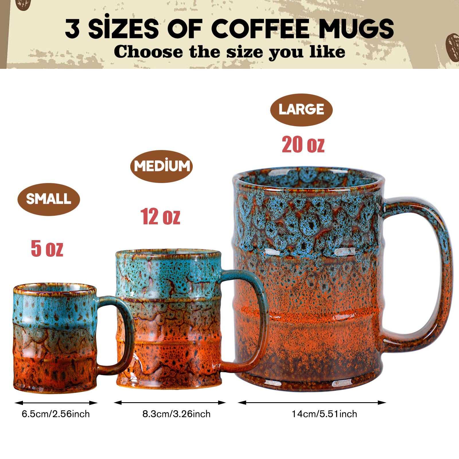 LGQ mug showcases colorful glaze variation adding personality to your desk.